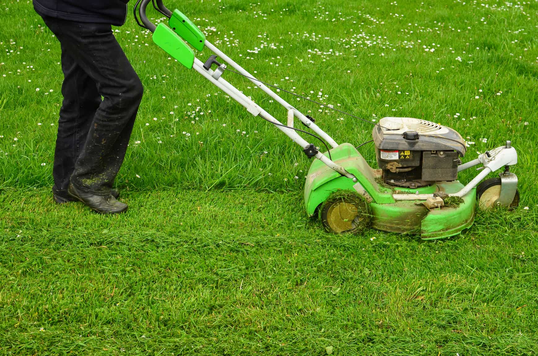 Cutting lawn when discount wet